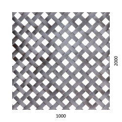 Dierovaný plech - tkanina Fe, diera: 10x10mm, rozteč: 18mm,  (1000x2000x1.0mm) Dierovaný plech - tkanina Fe, diera: 10x10mm, rozteč: 18mm,  (1000x2000x1.0mm)